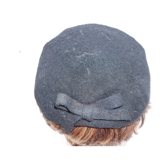 Vintage Black K-M-F Neumann Endler Wool Fascinator Hat With Bow - Picture 6 of 16